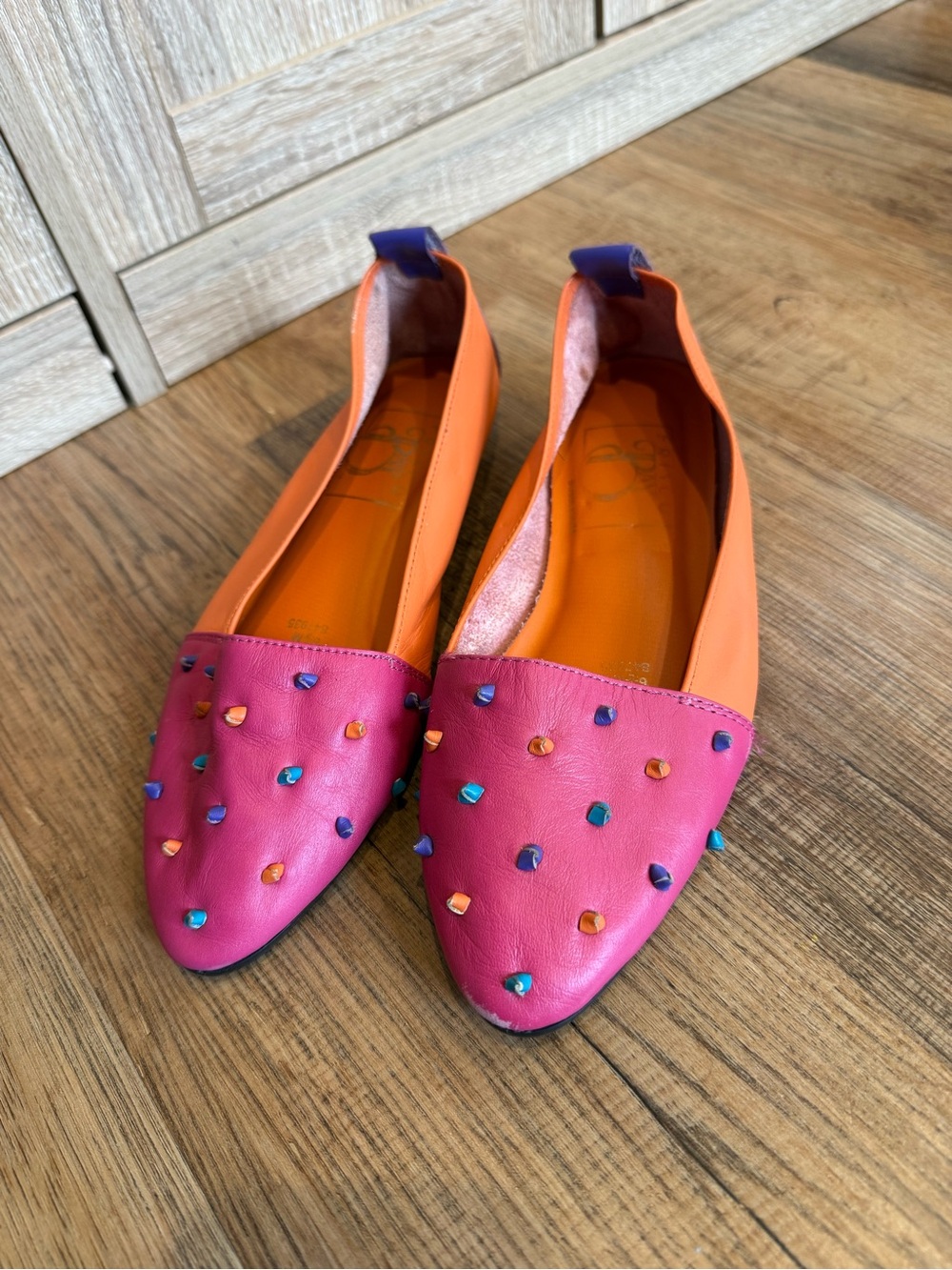 Vintage Freckles multi color leather flats size 6.5 serial #847935